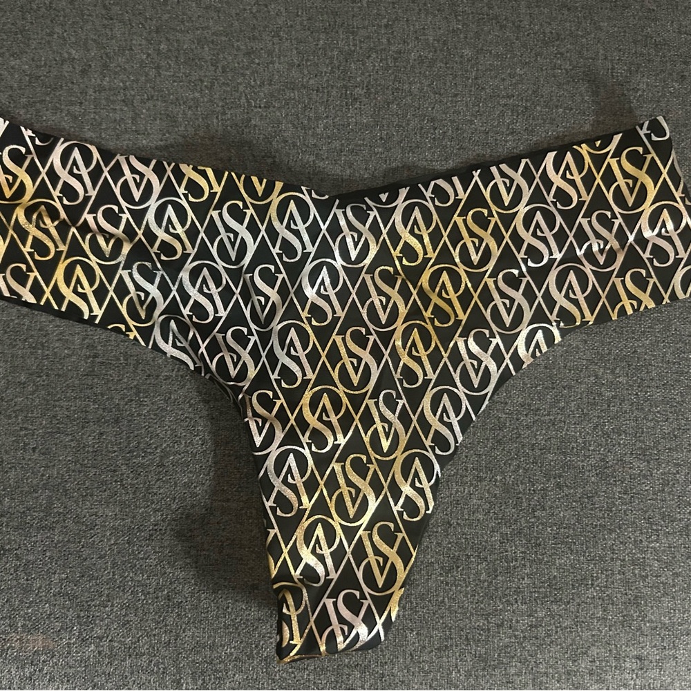 Victoria Secret no show thong Gold, Silver and Black (L)